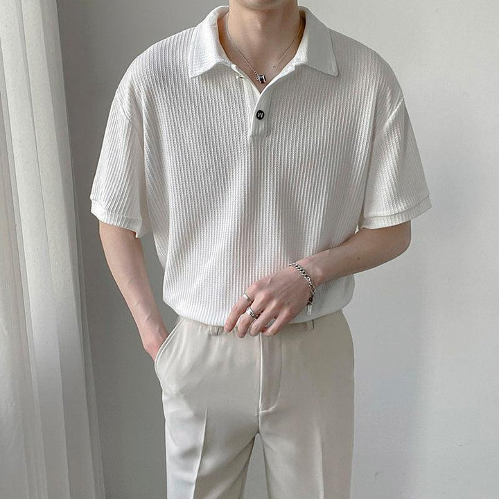 Short Sleeve Knit Shirt with Collar – Stylish & Comfortable